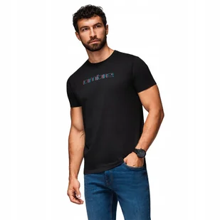 Męski t-shirt z haftem na klatce piersiowej - czarny V1 OM-TSPT-0248 r. XL - Koszulki męskie Męski t-shirt z haftem na klatce piersiowej - czarny V1 OM-TSPT-0248 r. XL - Koszulki męskie - miniaturka - grafika 1