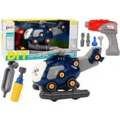 Samoloty i helikoptery - Helikopter kreskówkowy do skręcania DIY niebieski Leantoys - miniaturka - grafika 1