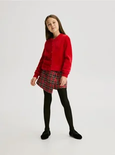 Reserved - Kardigan z ozdobnymi guzikami - czerwony - Swetry dla dziewczynek - miniaturka - grafika 1