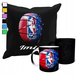 ZESTAW KUBEK MAGICZNY + POSZEWKA Z PODUSZKĄ- BASKETBALL NBA KOSZ + IMIĘ - Gadżety dla niej i dla niego - miniaturka - grafika 1