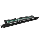 Panele krosownicze - Patch panel UTP 19" 1U kat.5e, 24 porty z listwą (SX24L-5E-UTP-BK-N) - miniaturka - grafika 1
