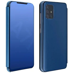 Etui z klapką, lustrzane etui do Samsunga Galaxy A71, stojące etui – niebieskie - Etui i futerały do telefonów - miniaturka - grafika 1