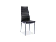 Krzesła - Signal Krzesło H261 BIS stelaż kolor alu, czarna ekoskóra - miniaturka - grafika 1