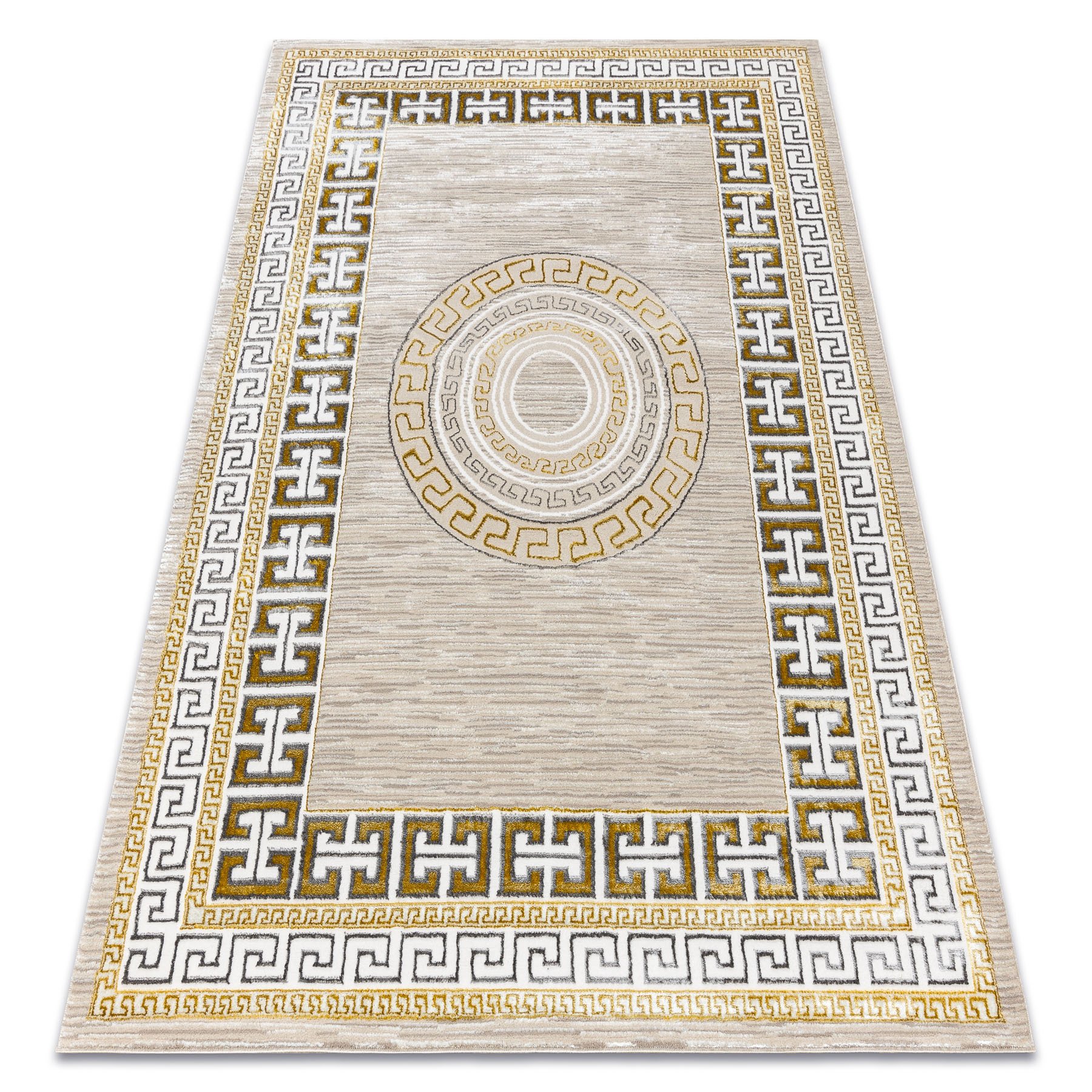 Dywan BLISS Z205AZ127 krem / złoty - Ramka, grecki, nowoczesny, strukturalny beżowy 160x220 cm