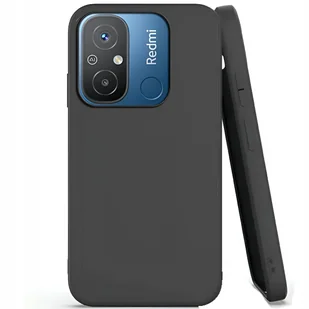 Etui Do Xiaomi Redmi 12C Gumowe Obudowa Czarne Matowe Silikon Pokrowiec - Etui i futerały do telefonów - miniaturka - grafika 1
