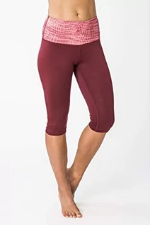 Spodnie damskie - super.natural super.natural 3/4 długie damskie spodnie funkcyjne, z wełny merynosów, W SUPER 3/4 TIGHTS PRINTED, rozmiar: L, kolor: bordowy/czerwony batik SNW012957 - grafika 1