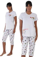 Piżamy damskie - Piżama Damska Bawełniana Krótki Rękaw Xxl Vienetta Spodnie Za Kolano Sushi - miniaturka - grafika 1