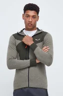 Bluzy męskie - Salewa bluza sportowa Puez 2 Dry męska kolor zielony z kapturem wzorzysta - miniaturka - grafika 1