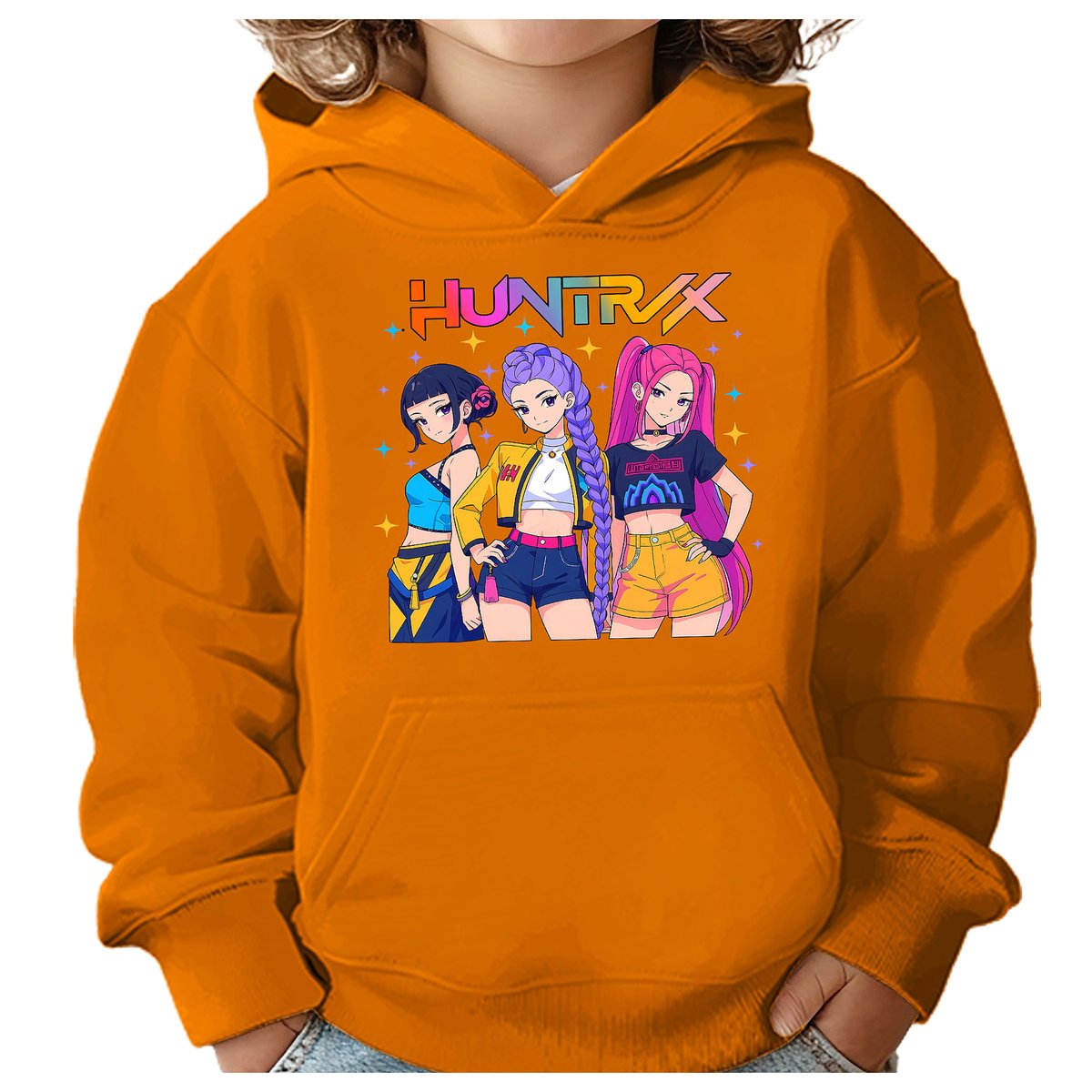 BLUZA DZIECIĘCA KPOP DEMON HUNTERS HUNTRIX 122-128 Z KAPTUREM BAWEŁNIANA