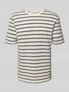 T-shirt z prążkowanym, okrągłym dekoltem model ‘IAN’ - Koszulki męskie - miniaturka - grafika 1