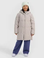 Kurtki i płaszcze dla dziewczynek - 4F Płaszcz zimowy membrana 5000 dziewczęcy - beżowy 122 (6-7 lat) - miniaturka - grafika 1