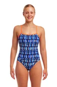 Stroje kąpielowe - FUNKITA Strój kąpielowy damski jednoczęściowy SINGLE STRAP ONE PIECE perfect teeth - miniaturka - grafika 1