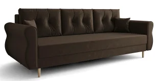 Ciemnobrązowa sofa rozkładana E3-E50 - Sofy i kanapy - miniaturka - grafika 1