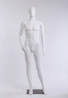 Manekiny wystawowe - Manekin męski Eurotondisplay MC-White biały matowy mężczyzna Nowy Abstrakcyjny Egghead ramię głowa ruchoma metalowa płyta manekin męski manekin - miniaturka - grafika 1