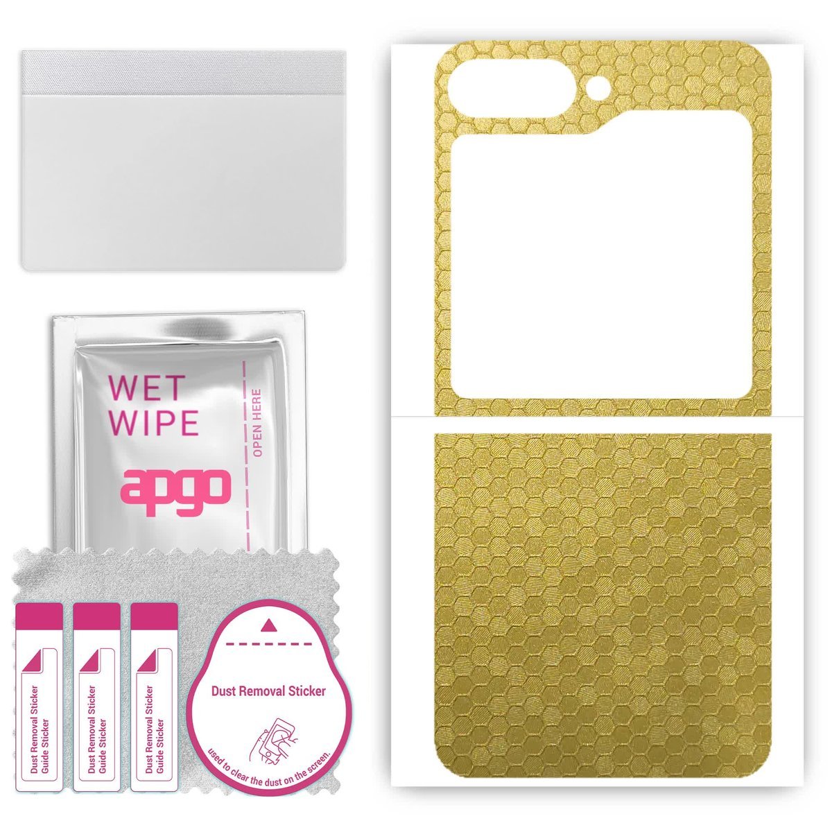 Folia naklejka skórka strukturalna na TYŁ do Samsung Galaxy Z Flip 6 - Plaster Miodu Złoty - apgo SKINS