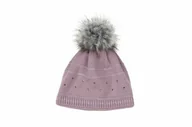 Akcesoria jeździeckie - Pikeur Czapka zimowa z pomponem - violet grey - miniaturka - grafika 1