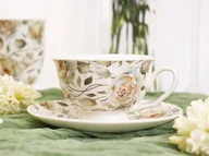 Filiżanki - Filiżanka ze spodkiem 250 ml Duo - English roses white 15.ENG-W.FS25 - miniaturka - grafika 1