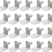 Zawiasy, okucia i inne akcesoria - 25 szt. 5 mm gwoździe podporowe w kształcie litery L do półek meblowych z gumowymi tulejkami – srebrne - miniaturka - grafika 1