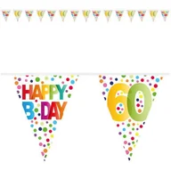 Gadżety dla niej i dla niego - Folat Baner flagi "60 Urodziny - Tęczowe Kropki", FOLAT, 1000 cm FL27160 - miniaturka - grafika 1