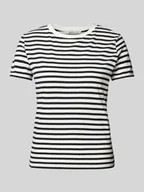 Koszulki i topy damskie - T-shirt o pudełkowym kroju ze wzorem w paski - miniaturka - grafika 1