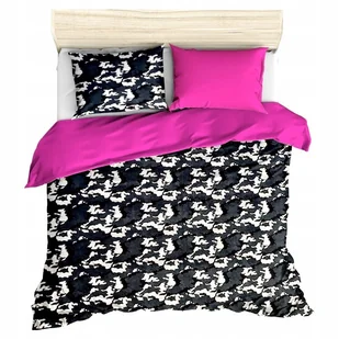 pościel z polaru 160x200 + 2 poszewki P 310-9 DUO moro granat / róż - Pościel - miniaturka - grafika 1