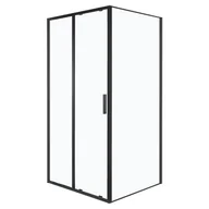 Kabiny prysznicowe - Kabina prysznicowa Solid DS+SC 100 x 70 BL szkło transparentne 6 mm, profile czarne, drzwi przesuwane KERRA - miniaturka - grafika 1