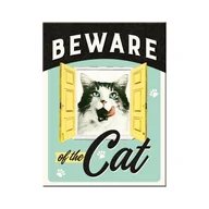 Dekoracje domu - Art Nostalgic 14354 Animal Club beware of the Cat, magnes, 8 x 6 cm 14354 - miniaturka - grafika 1