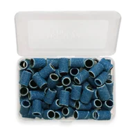 Pozostałe akcesoria kosmetyczne - Aba Group Nakładki Na Frezy Walec Gradacja 80 (100 Sztuk) - Granatowe - miniaturka - grafika 1
