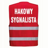 Odzież robocza - Kamizelka odblaskowa PORTWEST F474 Czerwony L/XL nadruk HAKOWY SYGNALISTA - miniaturka - grafika 1