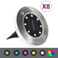 Lampy ogrodowe - Solarne lampy gruntowe LED, 8 szt., kolory RGB! - miniaturka - grafika 1