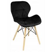 Krzesła - Czarne welurowe krzesło skandynawskie - Cero - miniaturka - grafika 1