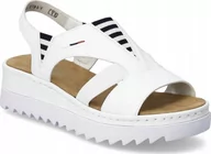 Sandały damskie - Rieker Rieker Sandals V44Y5-80 białe 40 - miniaturka - grafika 1