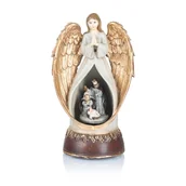 Ozdoby bożonarodzeniowe - Piękna POZYTYWKA  wygrywa kolędę "Cicha noc"  | ANIOŁ  + ŚWIĘTA RODZINA nakręcana pozytywka  | wyjątkowy PREZENT na BOŻE NARODZENIE Święta POD CHOINKĘ - miniaturka - grafika 1