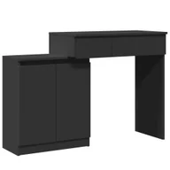 Toaletki - vidaXL Toaletka z oświetleniem LED czarna 115x37x110,5 cm - miniaturka - grafika 1