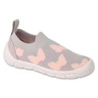 Buty dla dziewczynek - Befado obuwie dziecięce szaro-różowe 102X001 szare - miniaturka - grafika 1