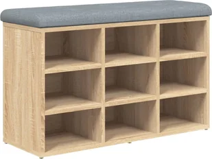 vidaXL Ławka na buty dąb sonoma 82x32x50 cm Materiał drewnopochodny - Szafki na buty - miniaturka - grafika 1