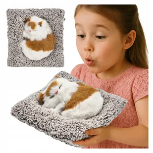 RUDY KOTEK śpiący na KOCYKU REALISTYCZNY maskotka JAK ŻYWY DŹWIĘK figurka - Zabawki interaktywne dla dzieci - miniaturka - grafika 1