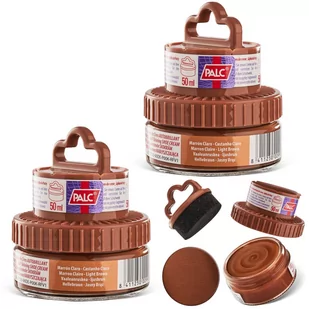 2x PALC PASTA W KREMIE 2W1 Z APLIKATOREM 50ML JASNY BRĄZ - Środki do obuwia i ubrań - miniaturka - grafika 1