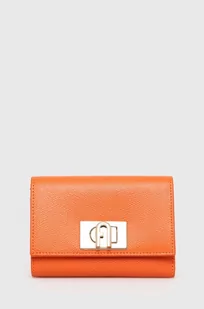 Furla portfel skórzany damski kolor pomarańczowy - Portfele - miniaturka - grafika 1