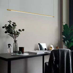 MLAMP Wisząca LAMPA listwa 139088102 MLAMP minimalistyczna OPRAWA zwis LED 20W 3000K tuba złota 139088102 - Lampy sufitowe - miniaturka - grafika 1