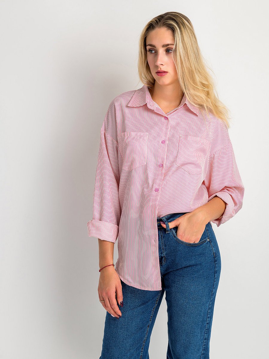 Koszula z domieszką bawełny L róż jasny