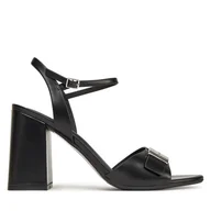 Sandały damskie - Sandały Calvin Klein Heel Sandal 85 W/Ck Hw - Lth HW0HW02485 Czarny - miniaturka - grafika 1
