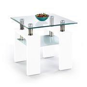 Ławy i stoliki kawowe - Stolik kawowy szklany DIANA H KWADRAT ława biała lakierowana - miniaturka - grafika 1