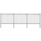 Ogrodzenia - Vidaxl z prętów z grotami, stalowe, 5,1 x 1,5 m, czarne - miniaturka - grafika 1