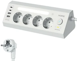 Tiross MORRE LISTWA ZASILAJĄCA NAROŻNA 4G 2xUSB 2xUSB-C - Listwy zasilające - miniaturka - grafika 1