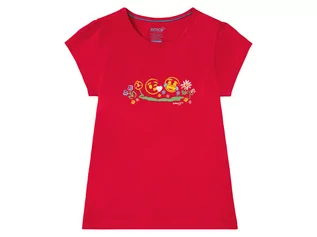 Koszulki dla dziewczynek - T-shirt dziewczęcy z biobawełny, z kolekcji Emoji, 1 sztuka (98/104, Czerwony) 4055334515412 - grafika 1