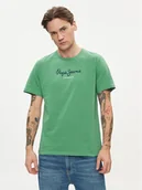 Koszulki męskie - Pepe Jeans T-Shirt Eggo N PM508208 Zielony Regular Fit - miniaturka - grafika 1