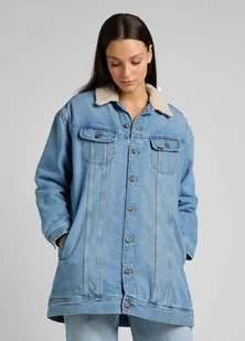 Lee Elongated Sherpa Rider Damska Kurtka Jeansowa Day Use L55Nrdzc-Xl - Kurtki damskie - miniaturka - grafika 1
