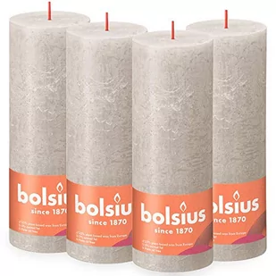 Bolsius Świece pieńkowe Shine, 6 szt., 190x68 mm, piaskowa szarość Sfeerpunt - Świece - miniaturka - grafika 1