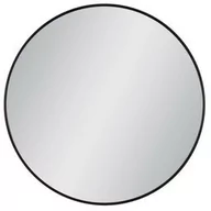 Lustra - Lustro łazienkowe okrągłe w czarnej ramie aluminiowej 80 cm - miniaturka - grafika 1